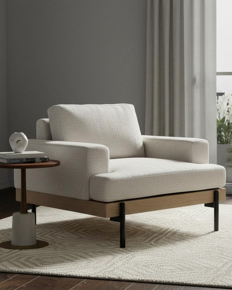 The Haru Accent Chair — Cream Fabric