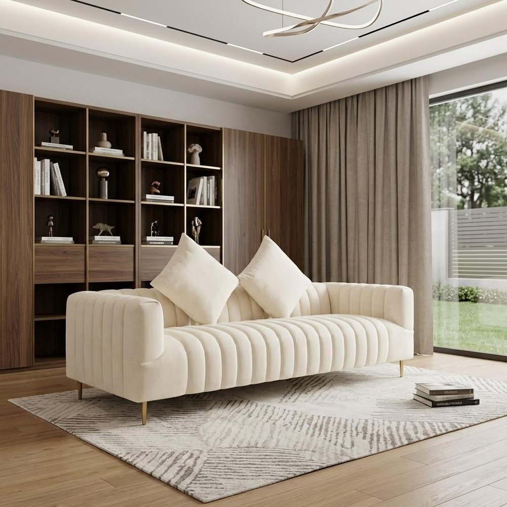 The Kin Sofa — Ivory Velvet