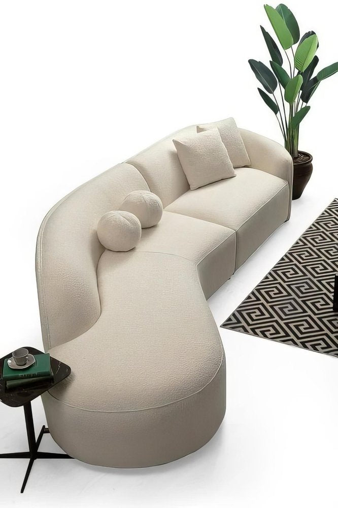 The Nagi Sectional — Ivory Boucle