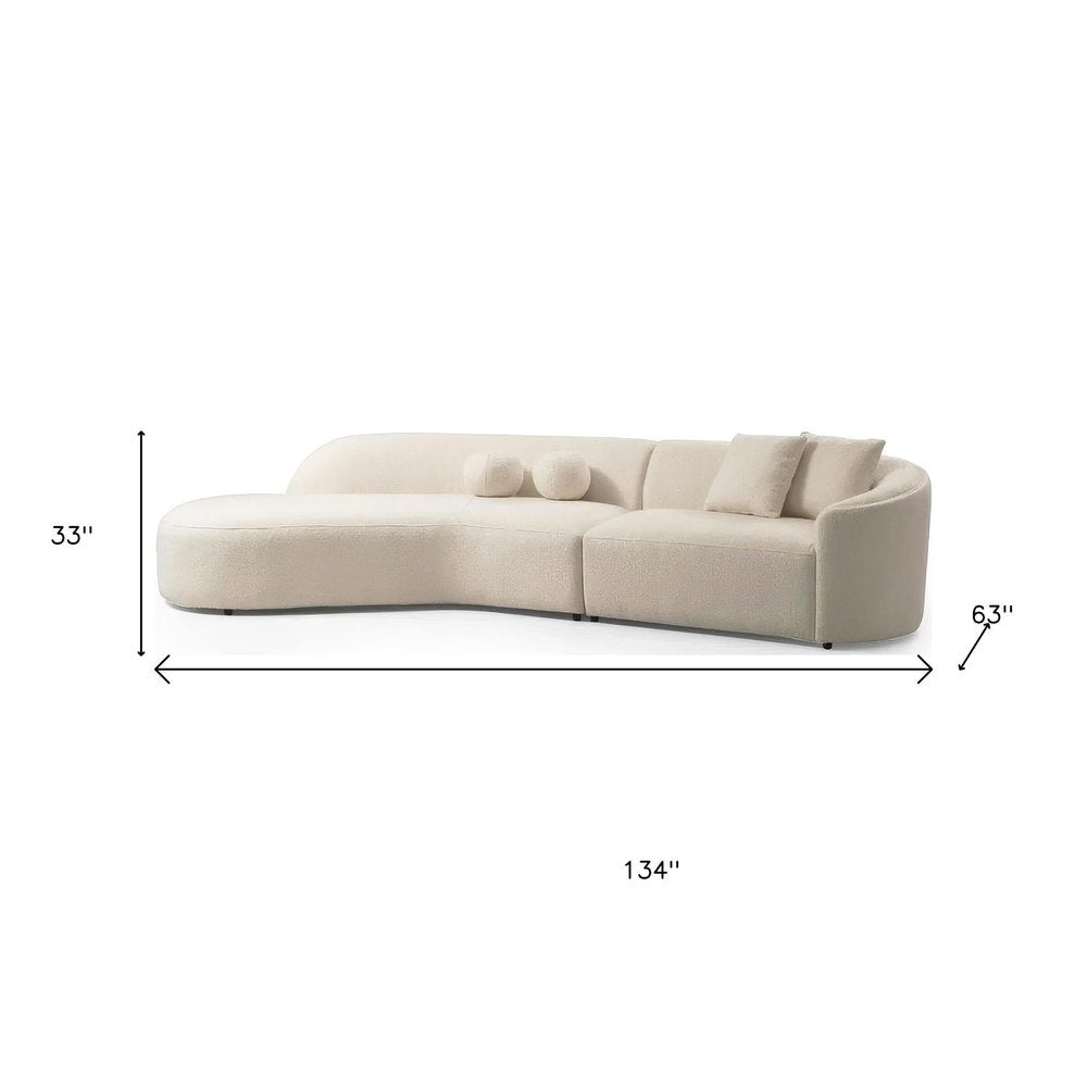 The Nagi Sectional — Ivory Boucle
