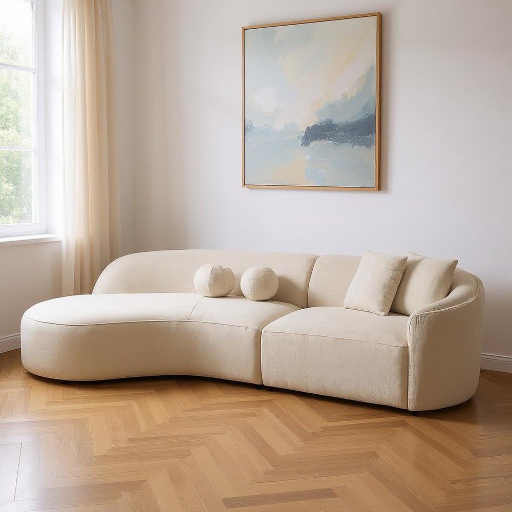 The Nagi Sectional — Ivory Boucle