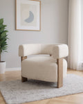 The Aki Accent Chair — White Boucle