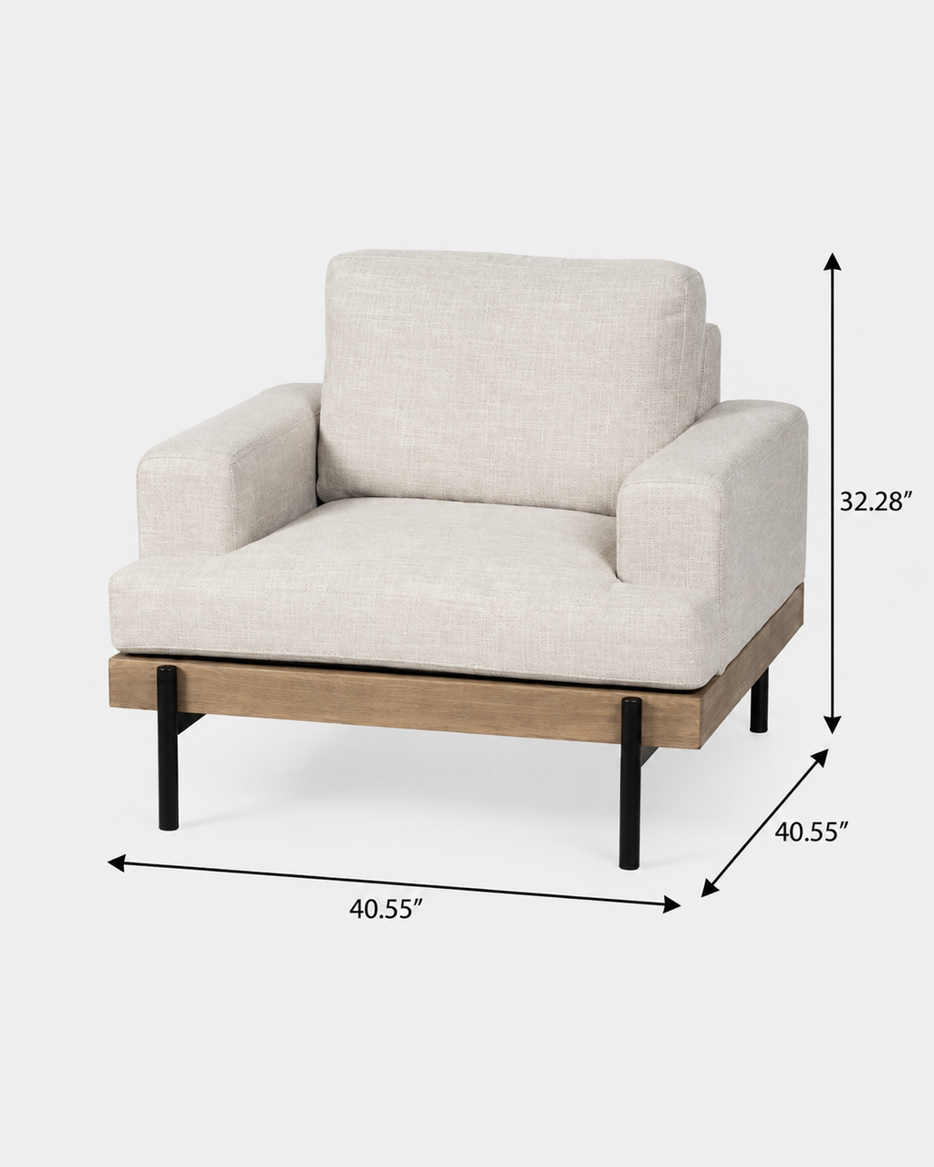 The Haru Accent Chair — Cream Fabric