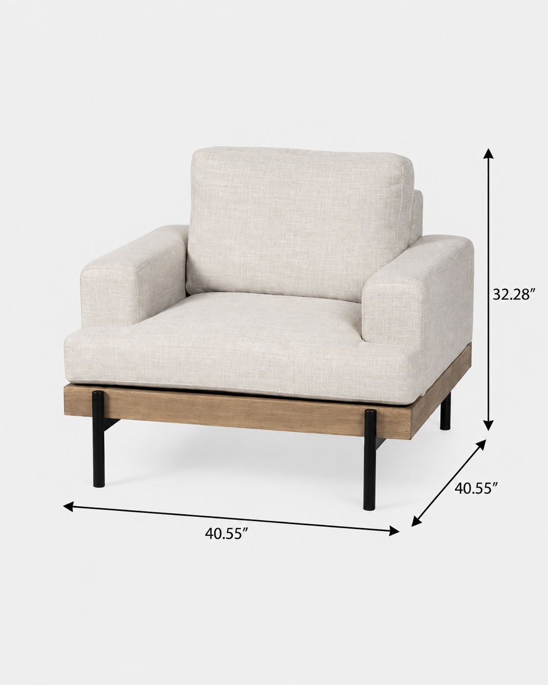 The Haru Accent Chair — Cream Fabric