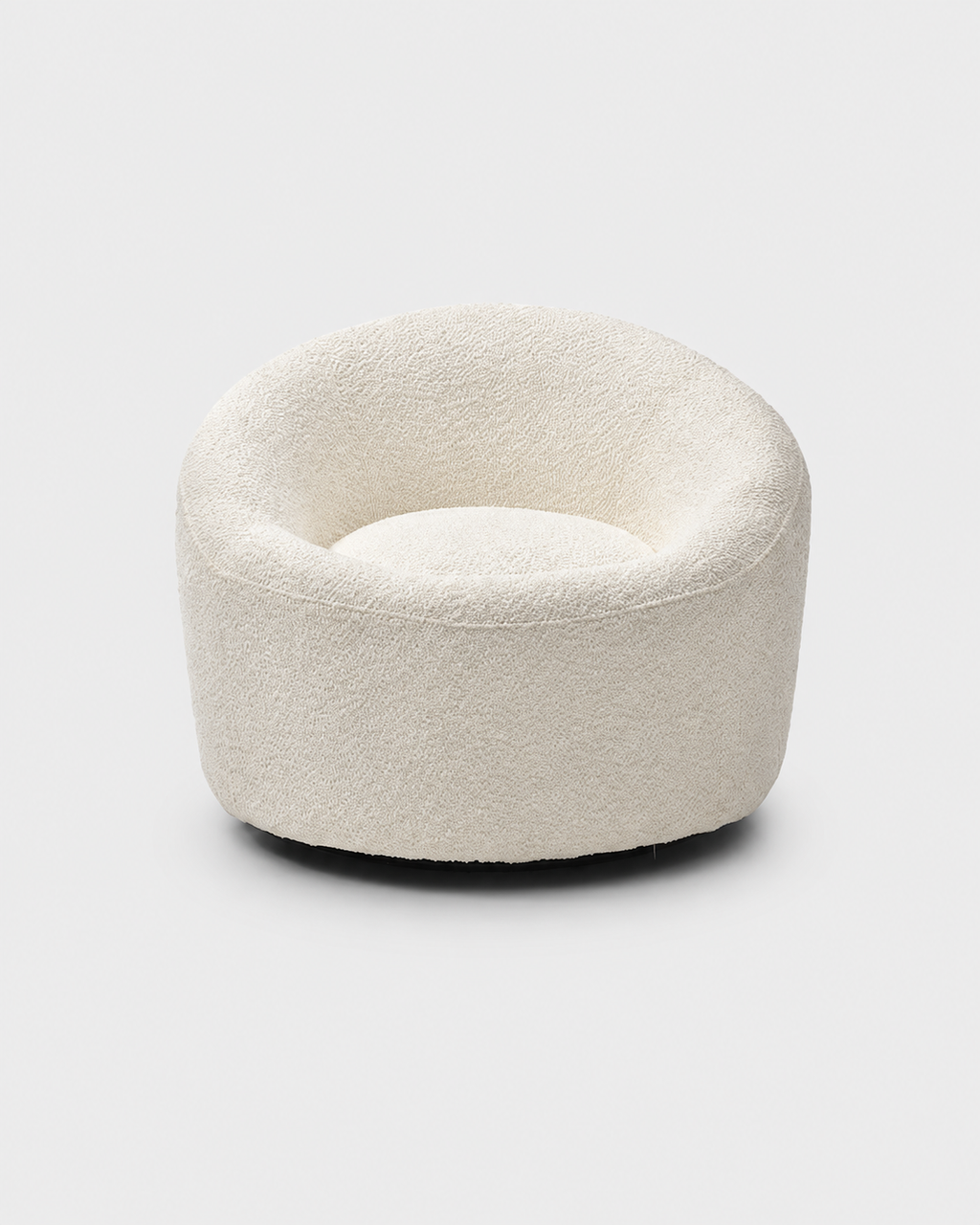 The Maru Swivel Chair — White Boucle