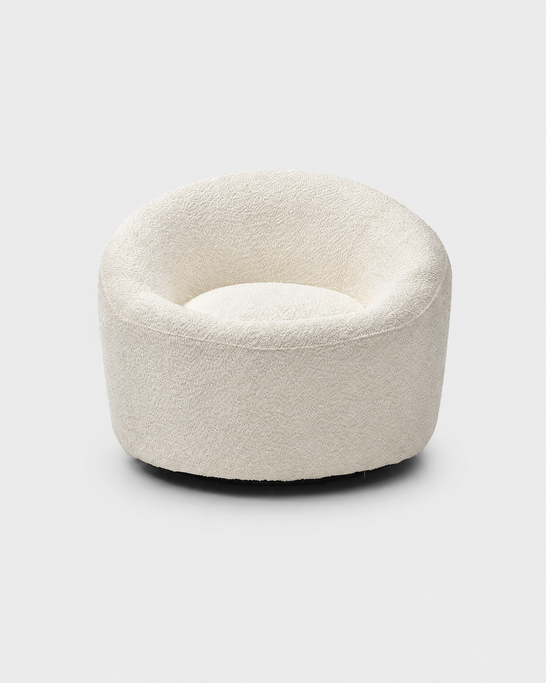 The Maru Swivel Chair — White Boucle