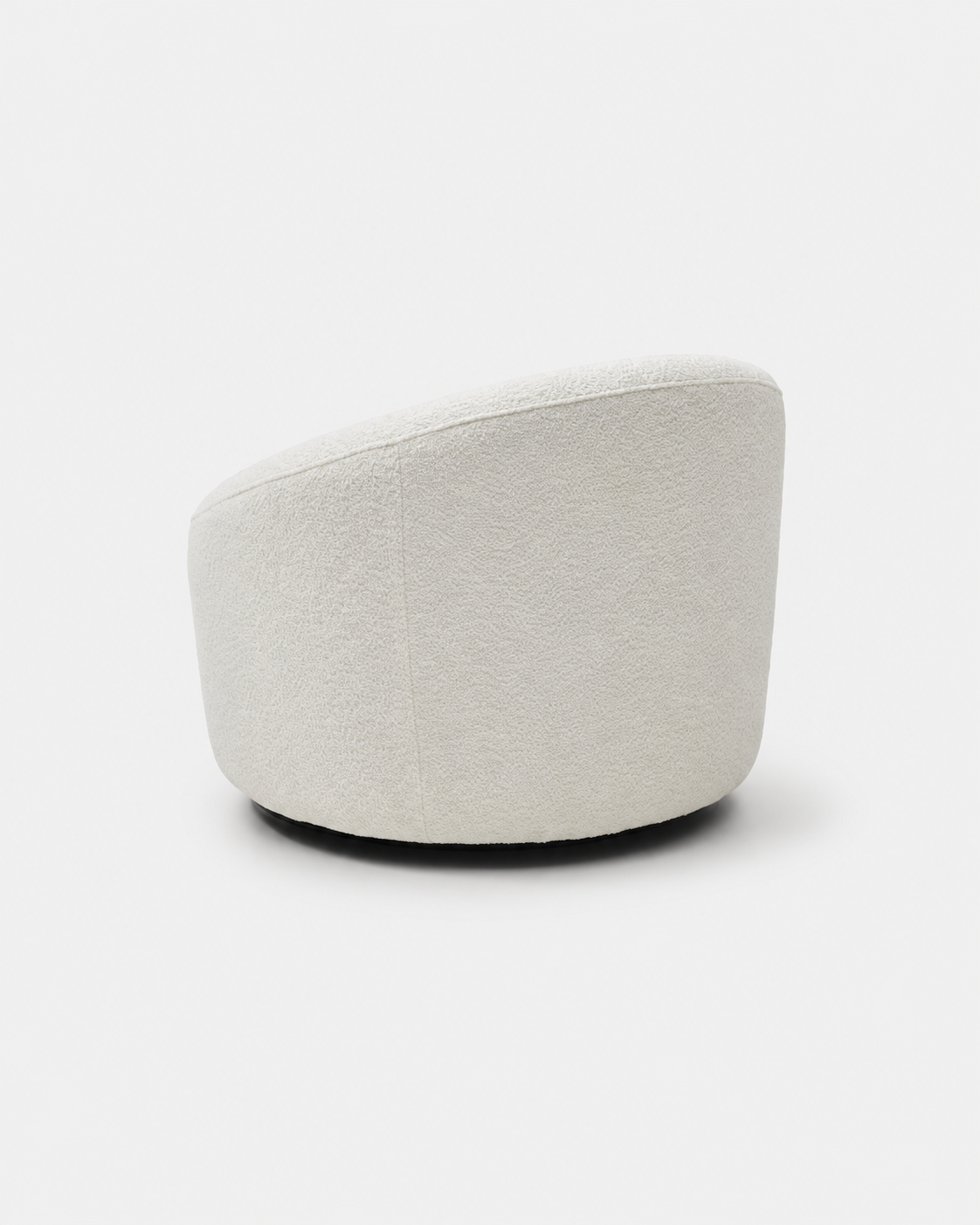 The Maru Swivel Chair — White Boucle