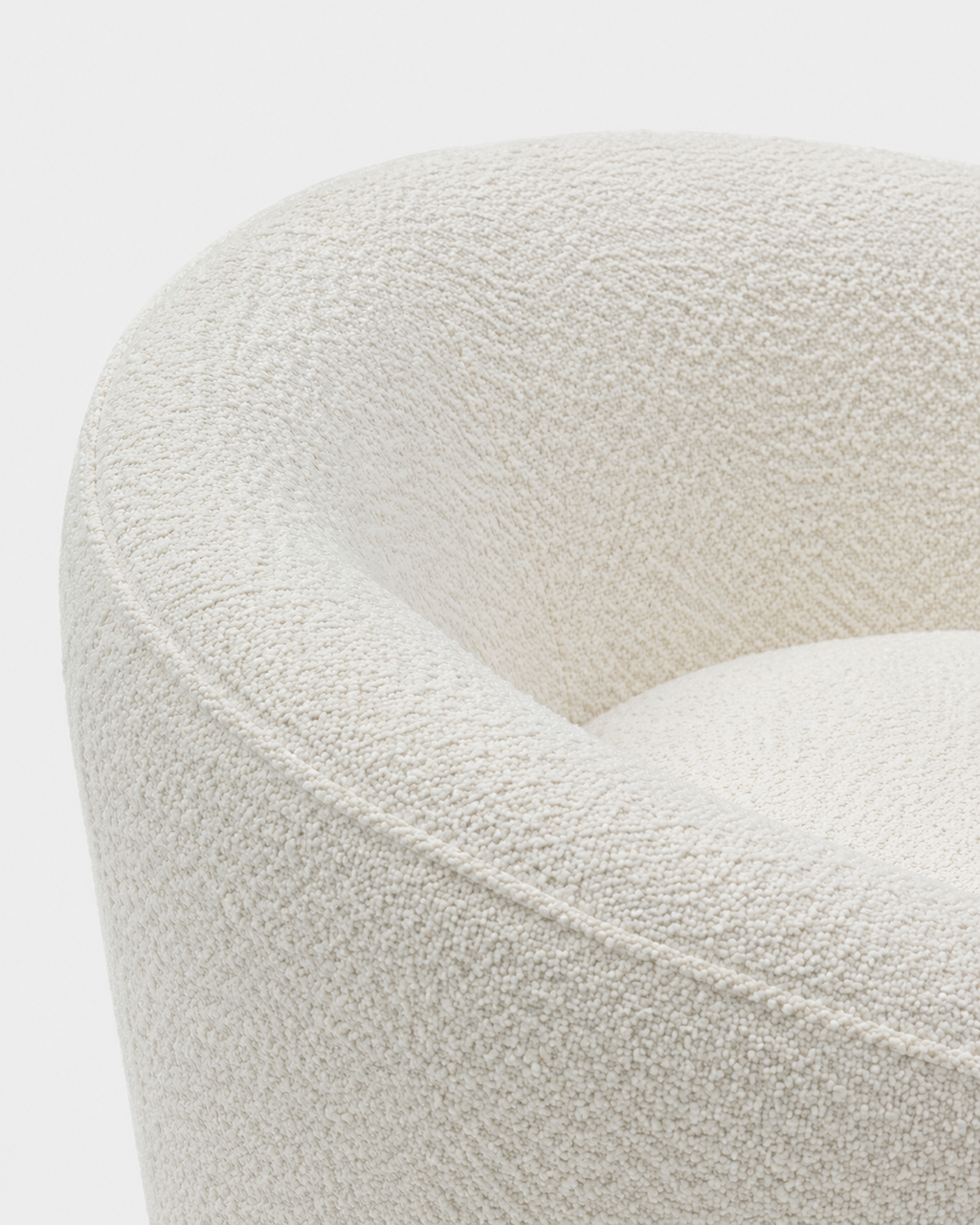The Maru Swivel Chair — White Boucle