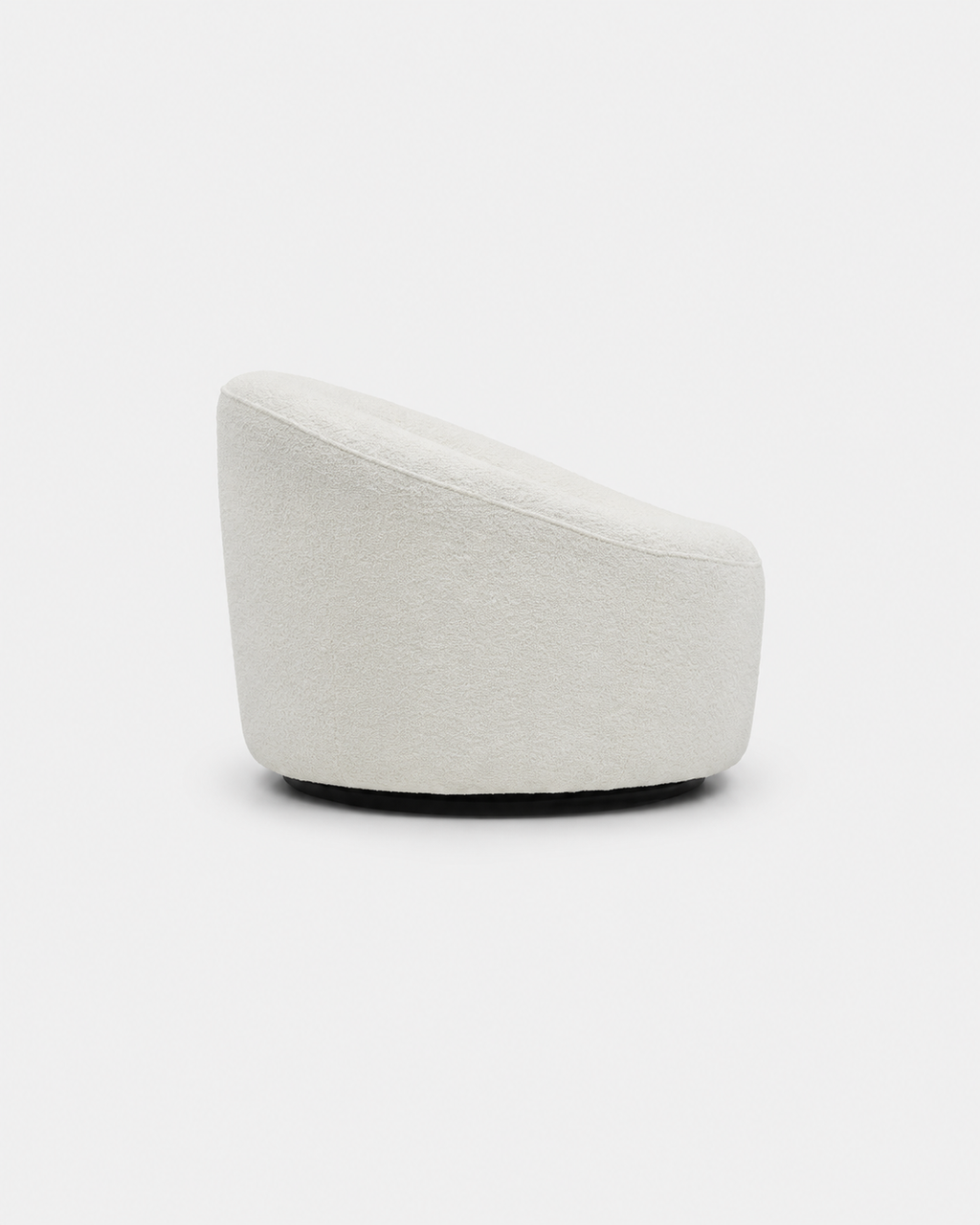 The Maru Swivel Chair — White Boucle