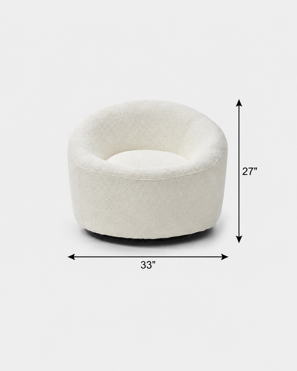 The Maru Swivel Chair — White Boucle