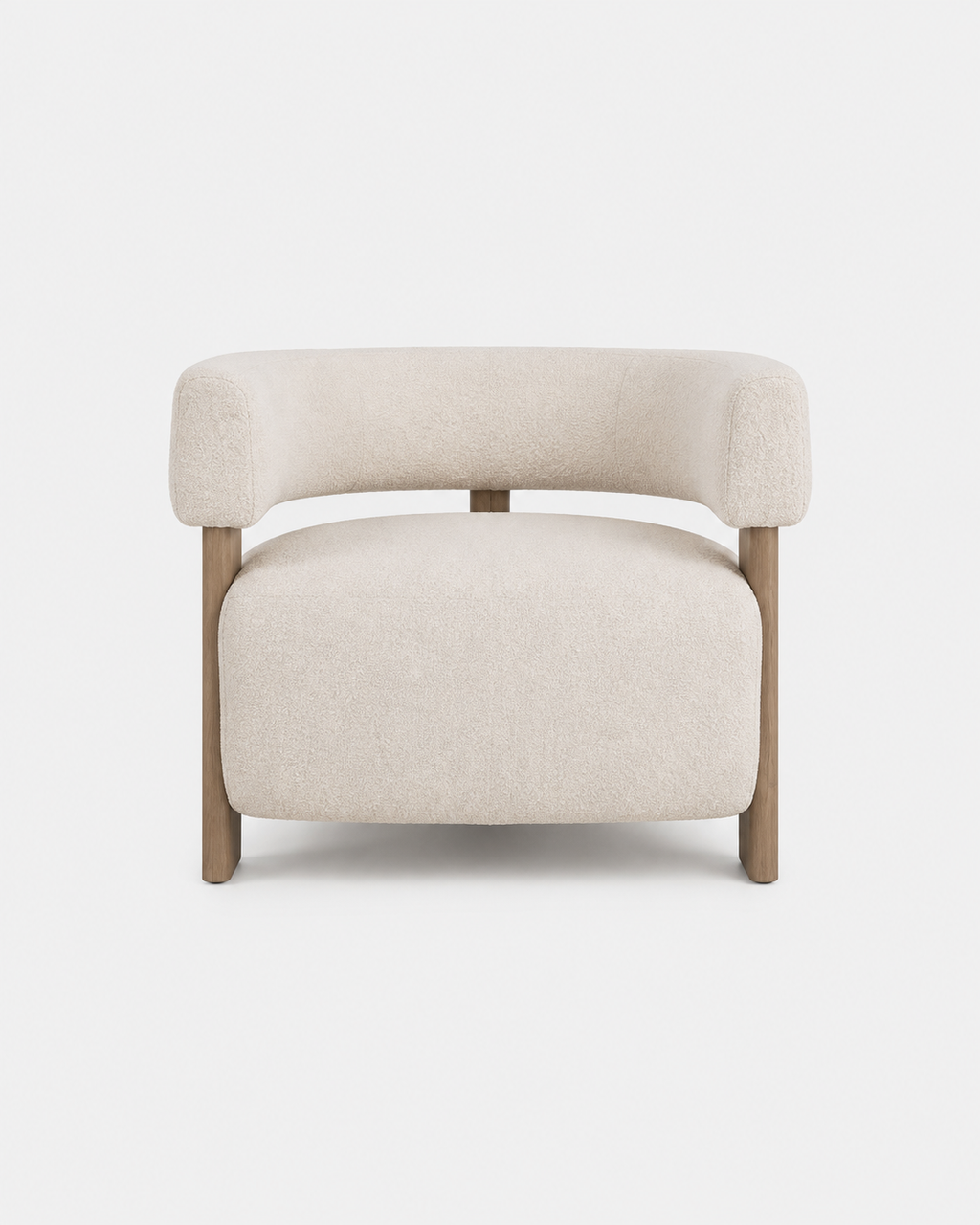 The Aki Accent Chair — White Boucle