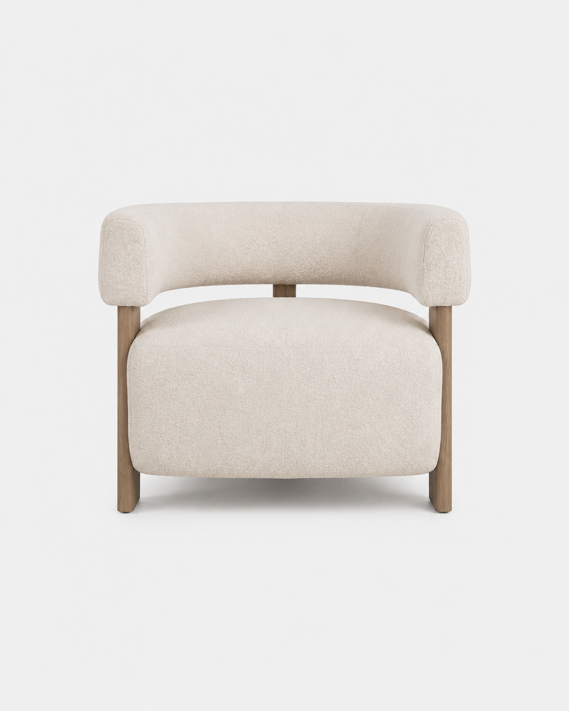 The Aki Accent Chair — White Boucle