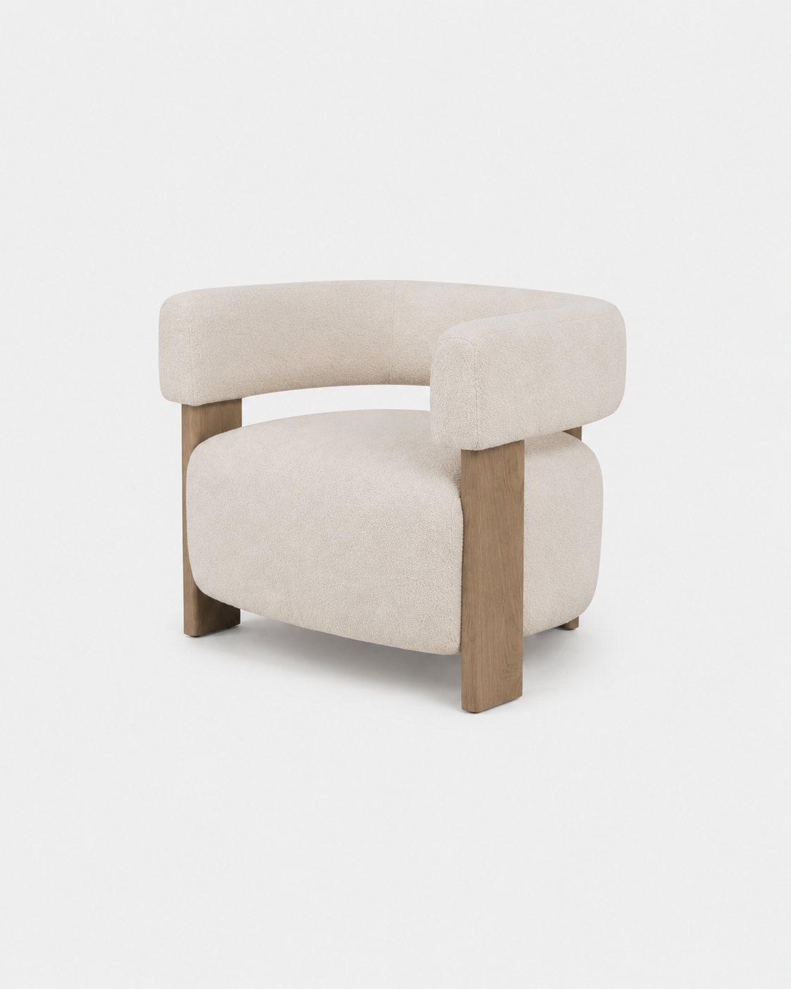 The Aki Accent Chair — White Boucle