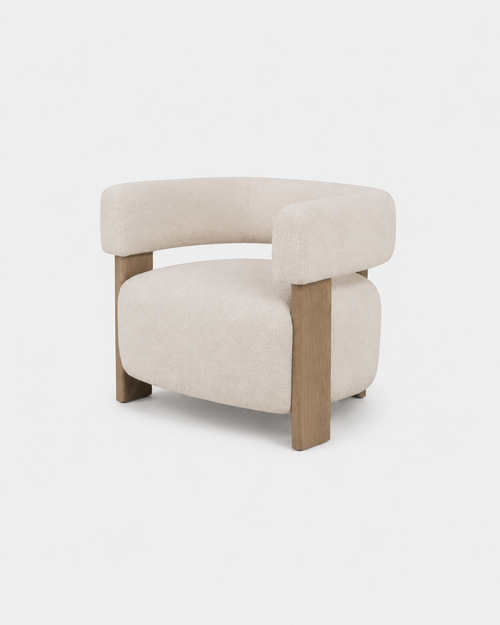 The Aki Accent Chair — White Boucle