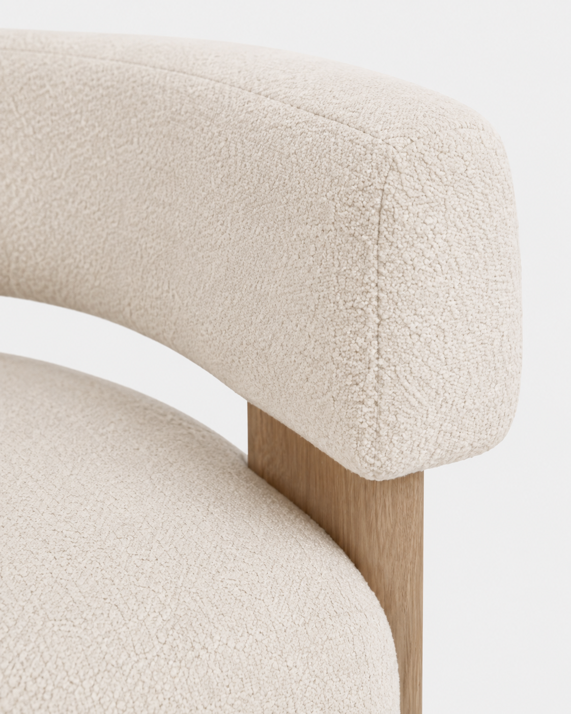 The Aki Accent Chair — White Boucle
