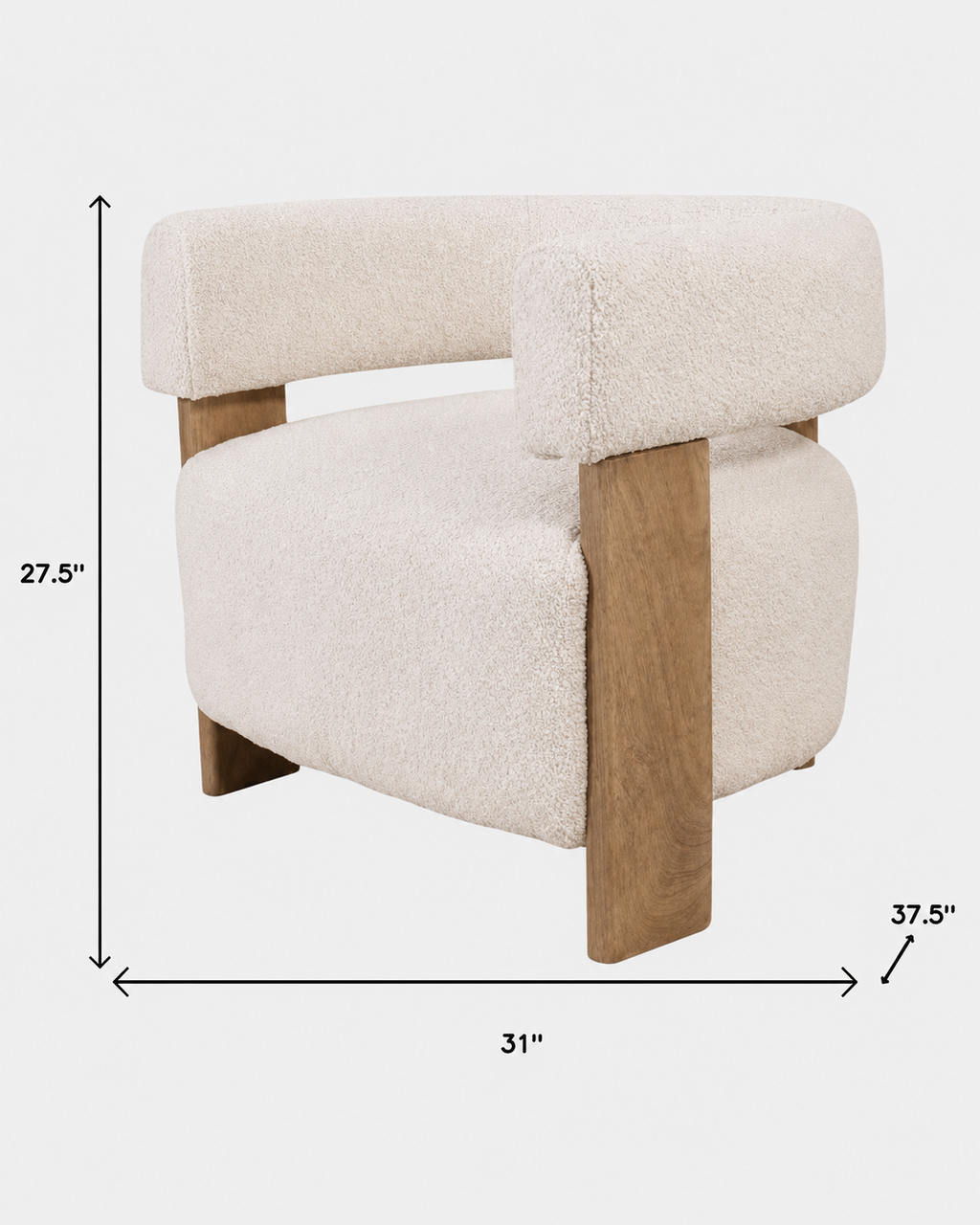 The Aki Accent Chair — White Boucle