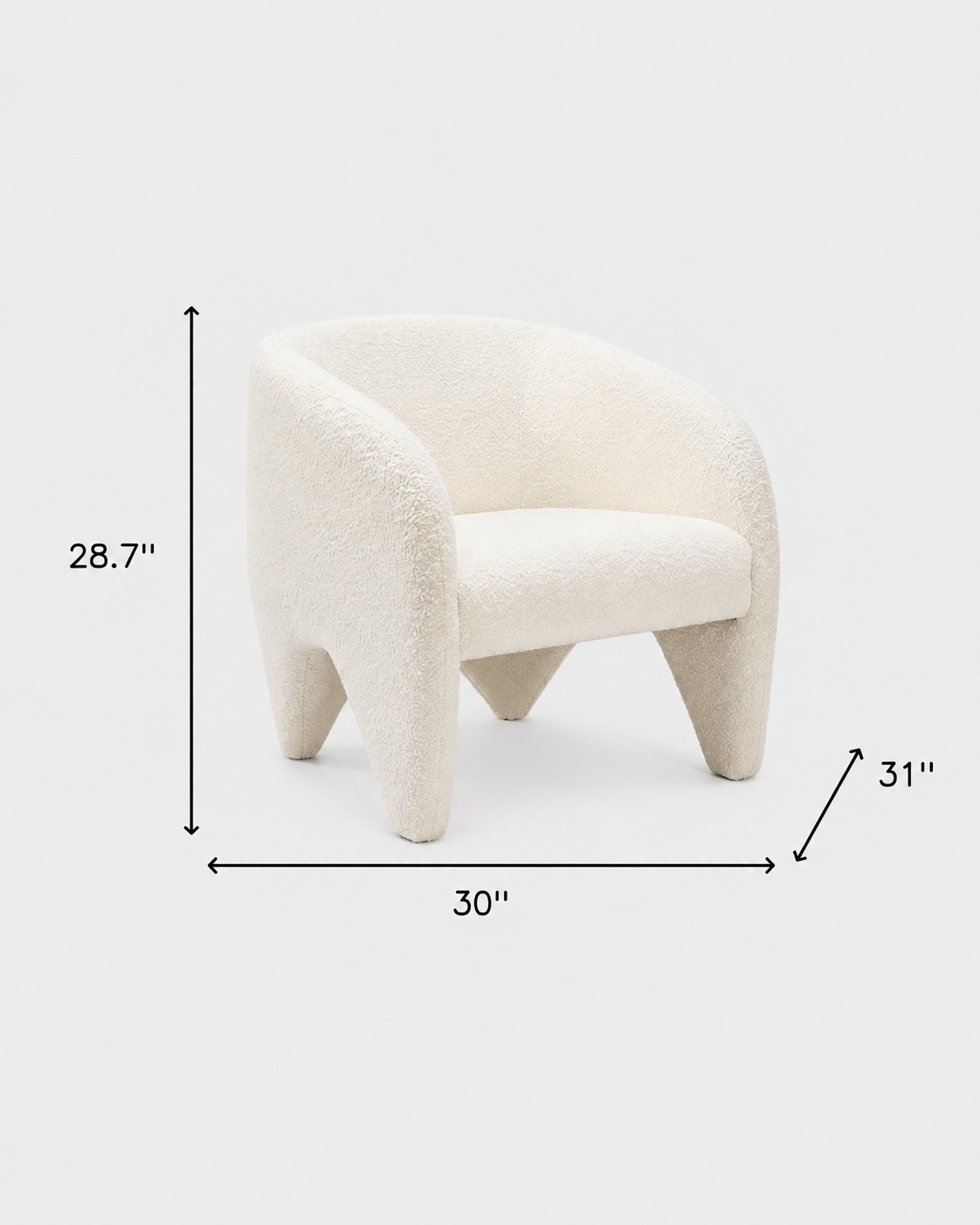 The Fuyu Accent Chair — White Shearling