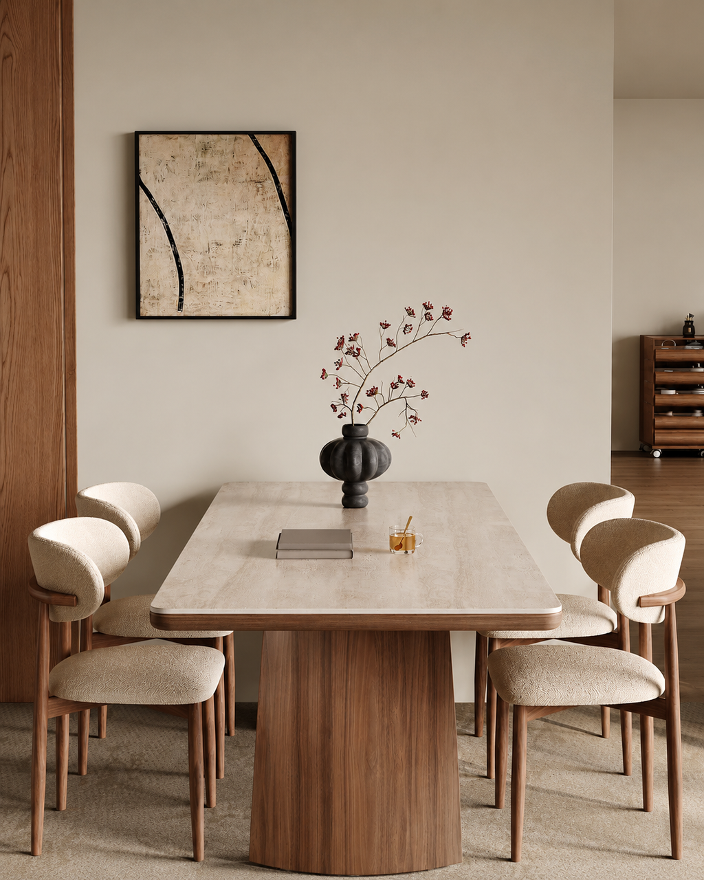 The Ishi Dining Set — Stone & Wood