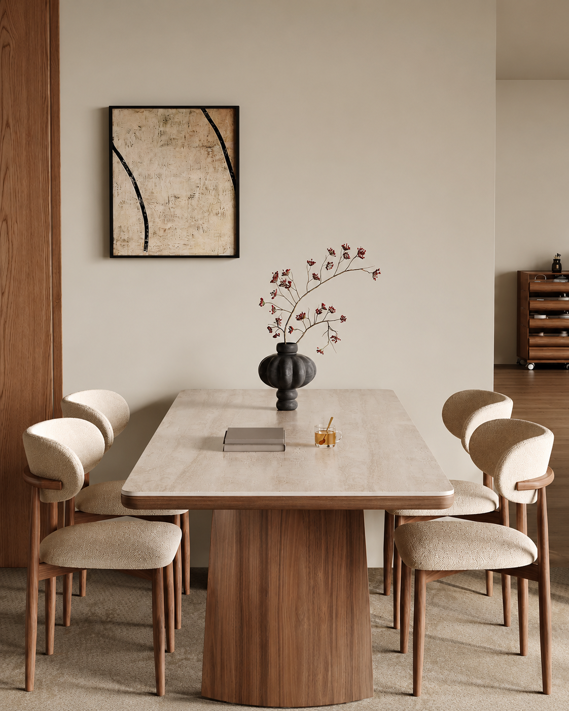 The Ishi Dining Set — Stone & Wood