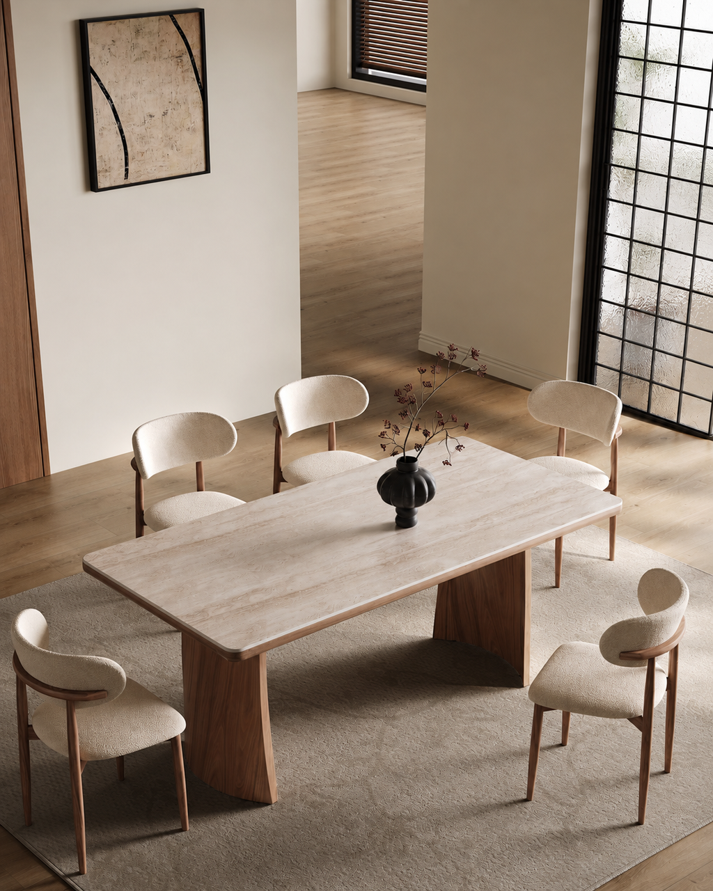 The Ishi Dining Set — Stone & Wood
