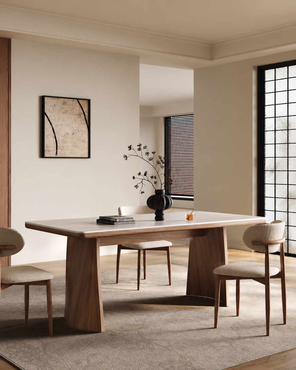 The Ishi Dining Set — Stone & Wood