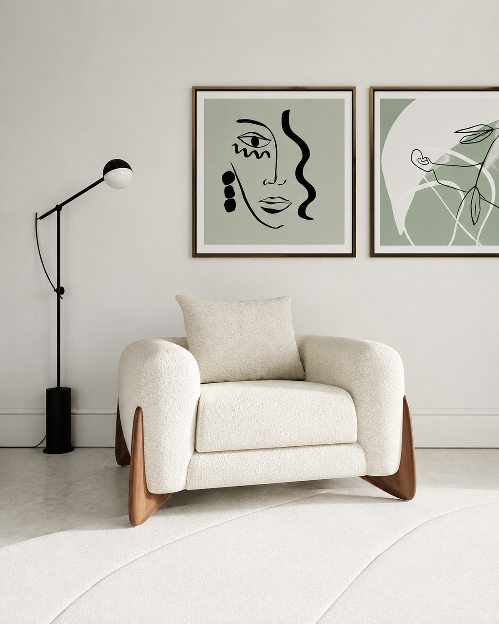 The Nami Accent Chair — Cream Sherpa