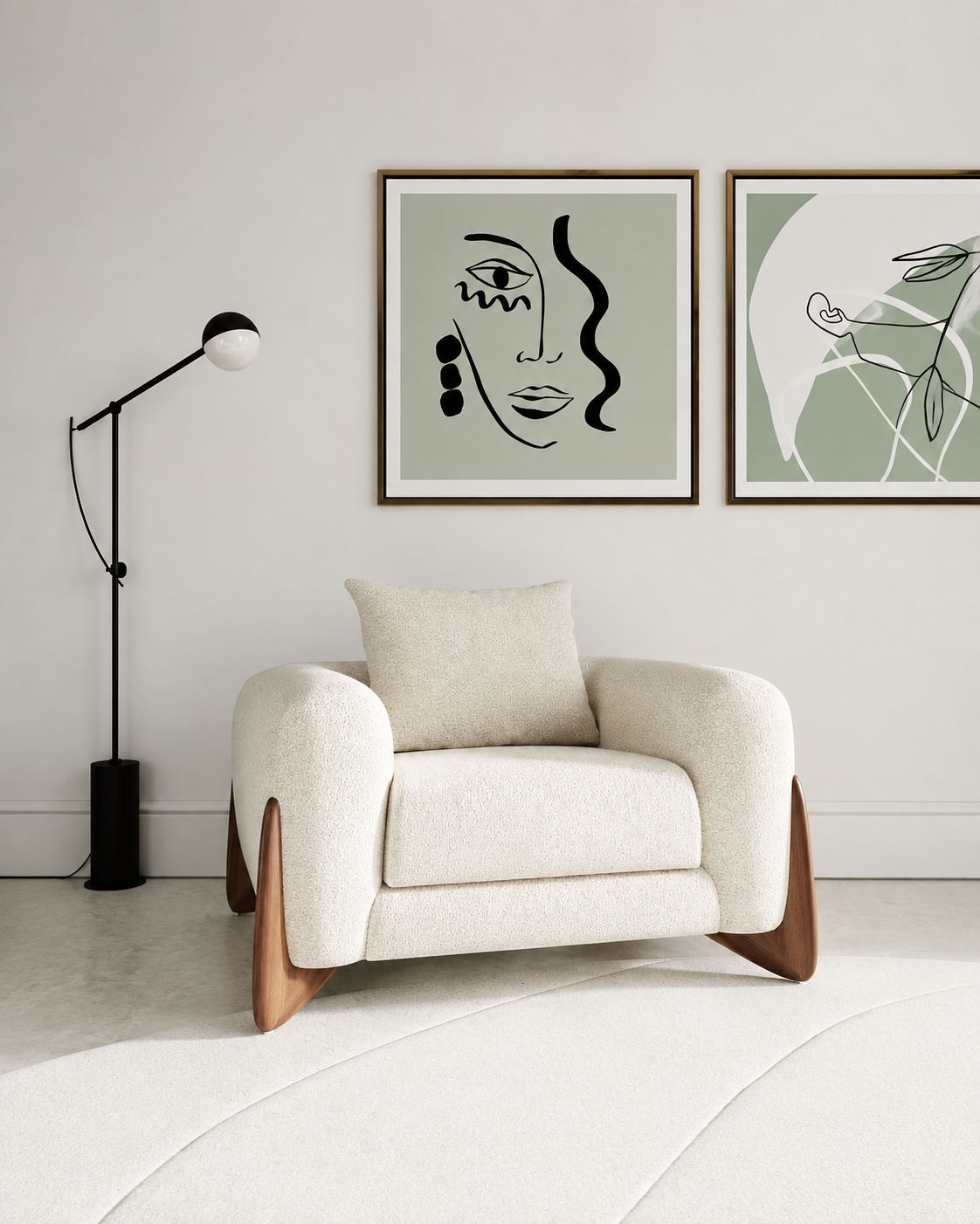 The Nami Accent Chair — Cream Sherpa