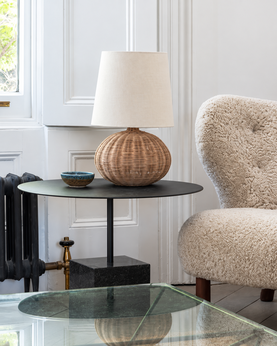 The Kago Table Lamp — Rattan