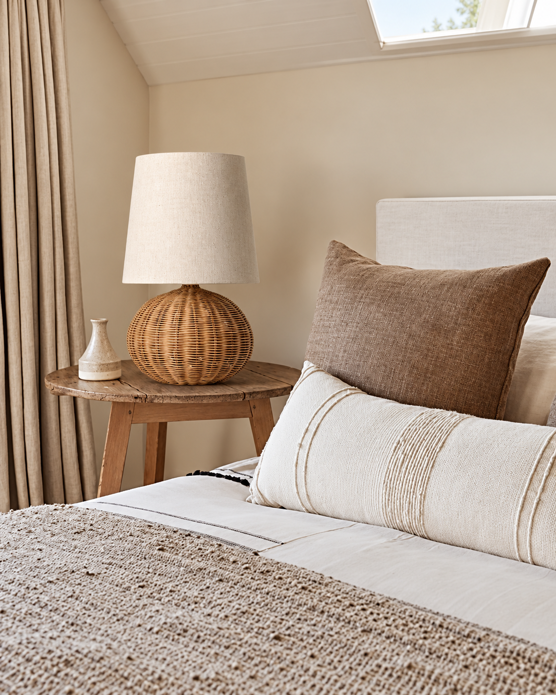 The Kago Table Lamp — Rattan