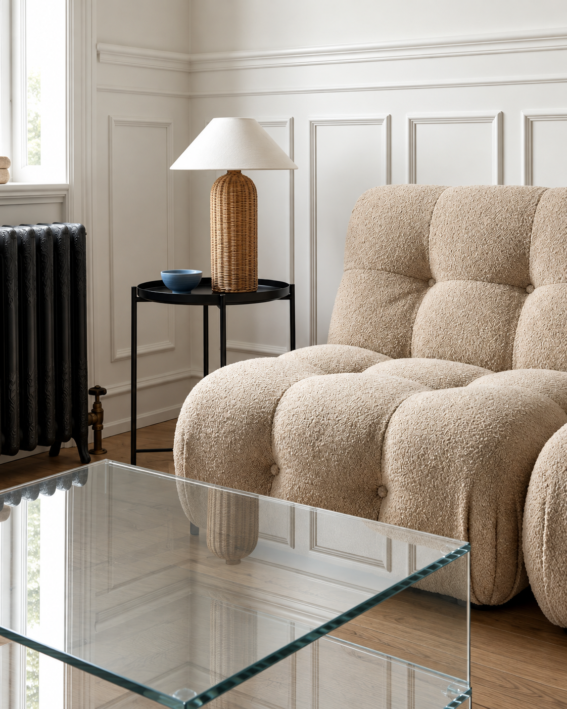 The Kago Table Lamp — Rattan