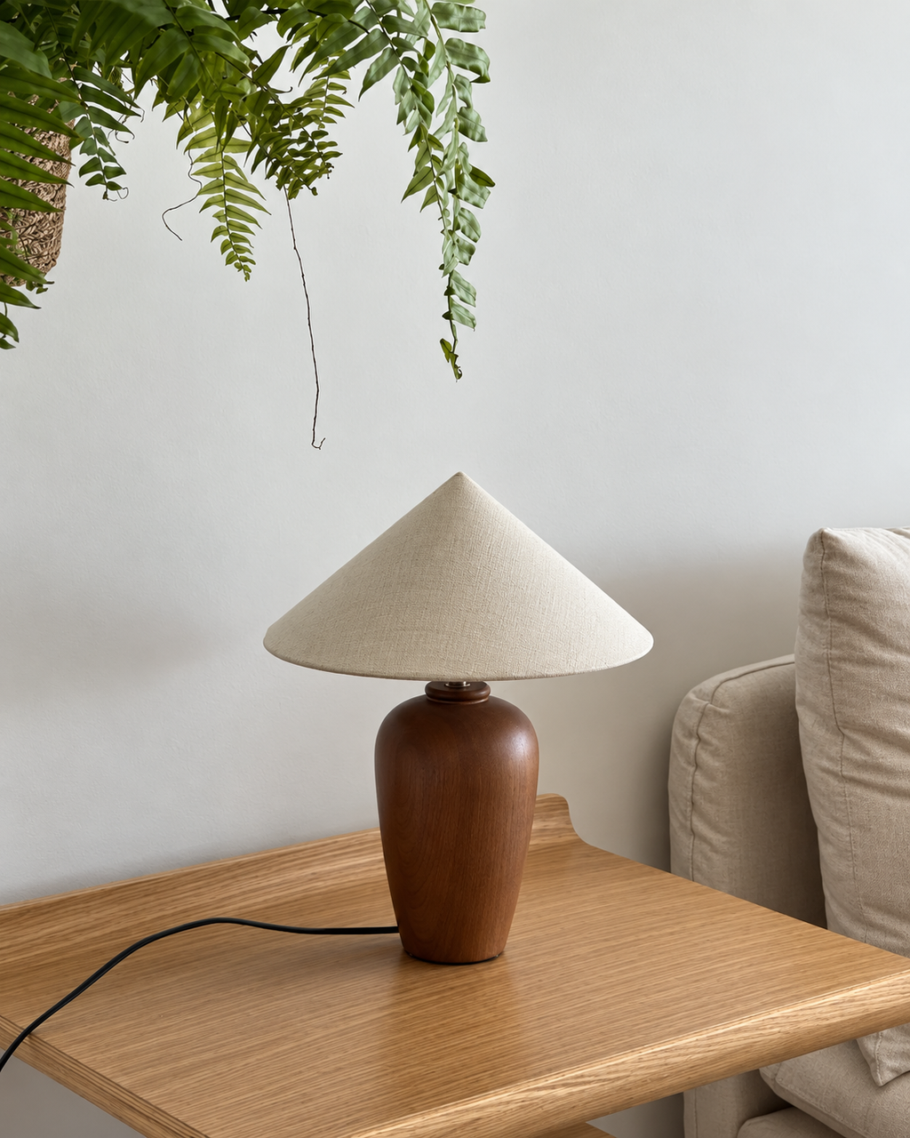 The Kuri Table Lamp — Walnut