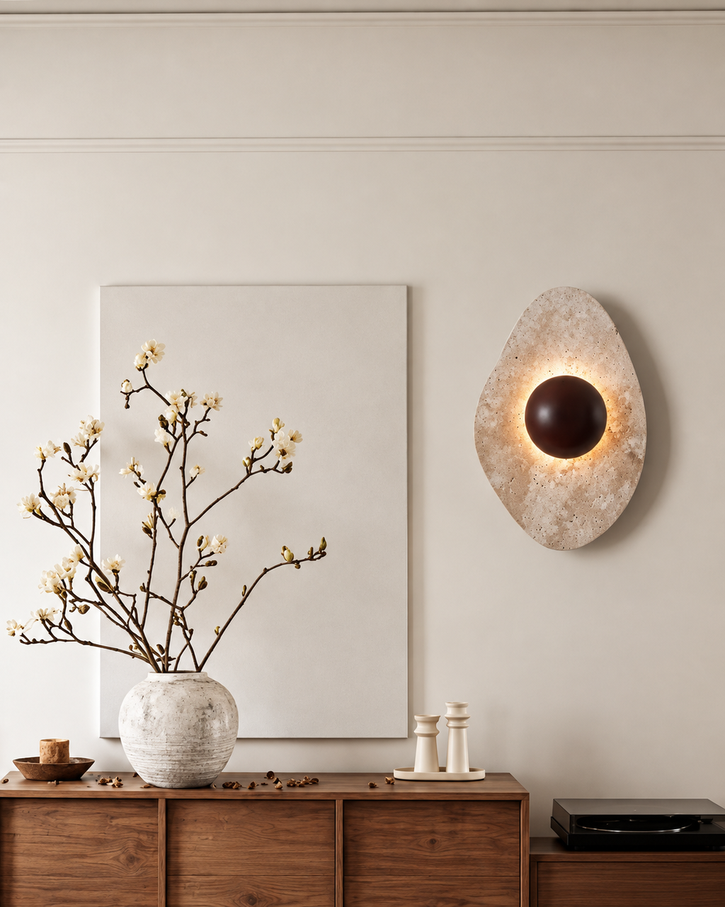 The Seki Wall Sconce — Travertine