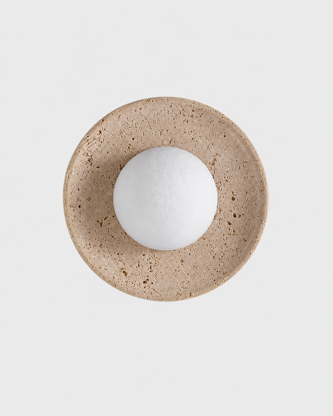 The Wa Wall Light — Travertine Ring