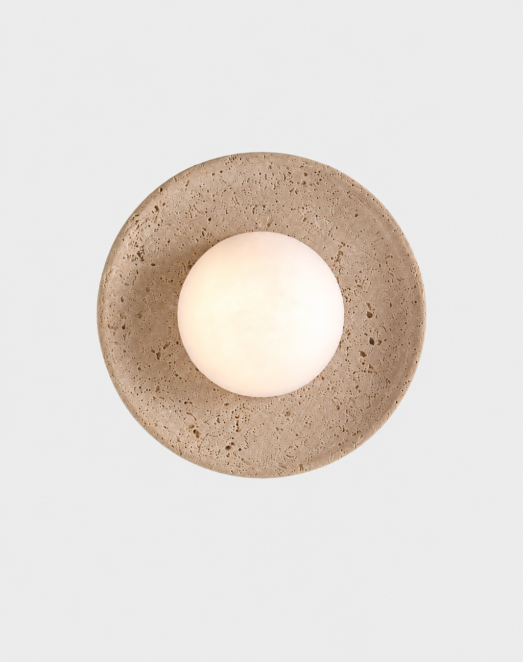 The Wa Wall Light — Travertine Ring