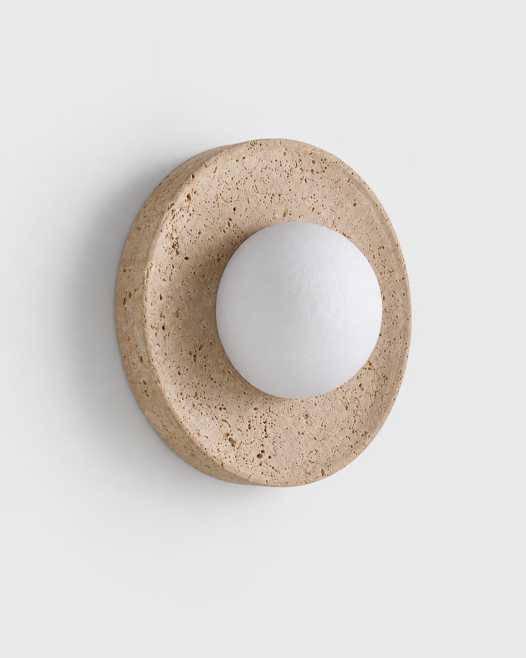 The Wa Wall Light — Travertine Ring