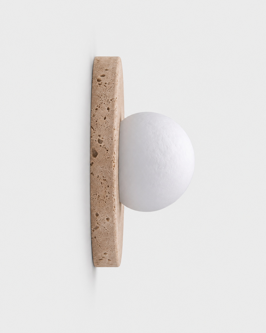 The Wa Wall Light — Travertine Ring