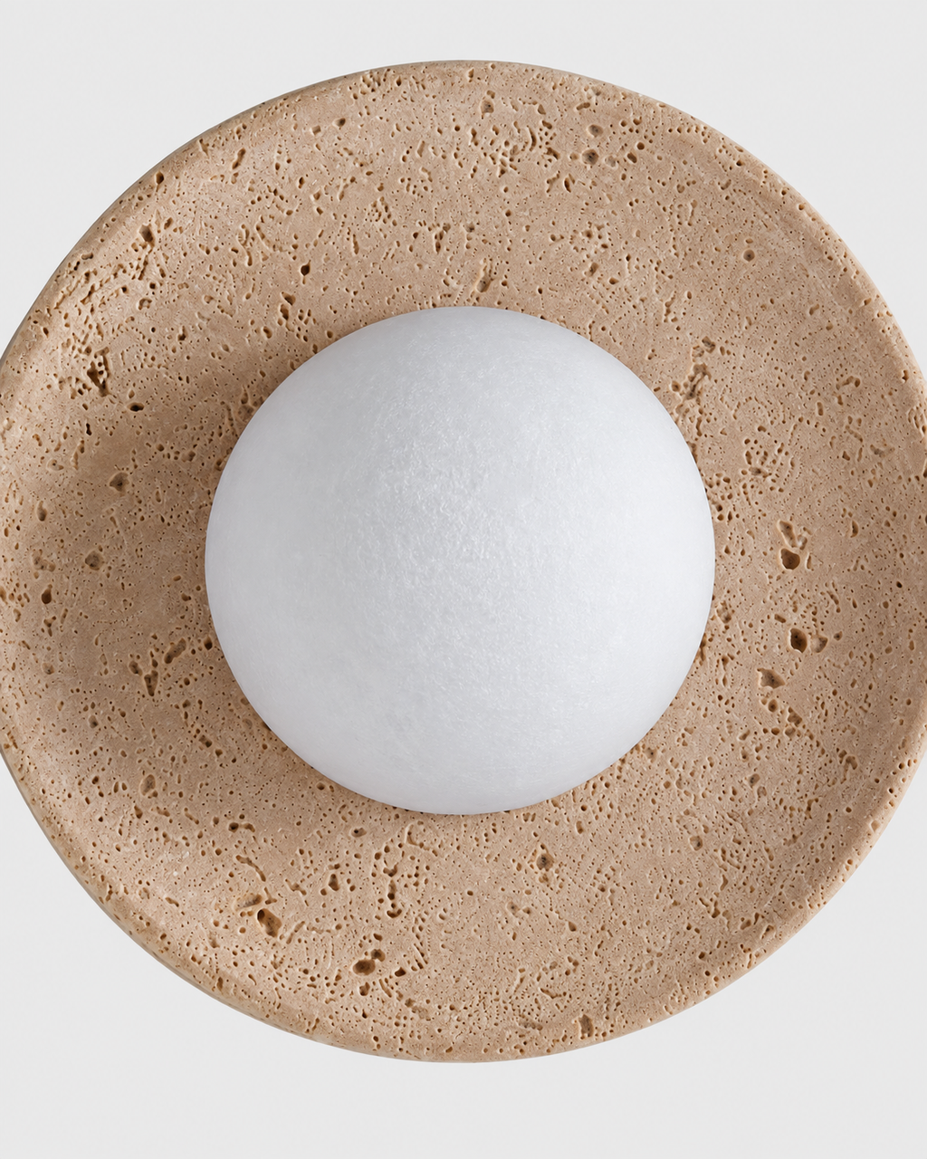 The Wa Wall Light — Travertine Ring
