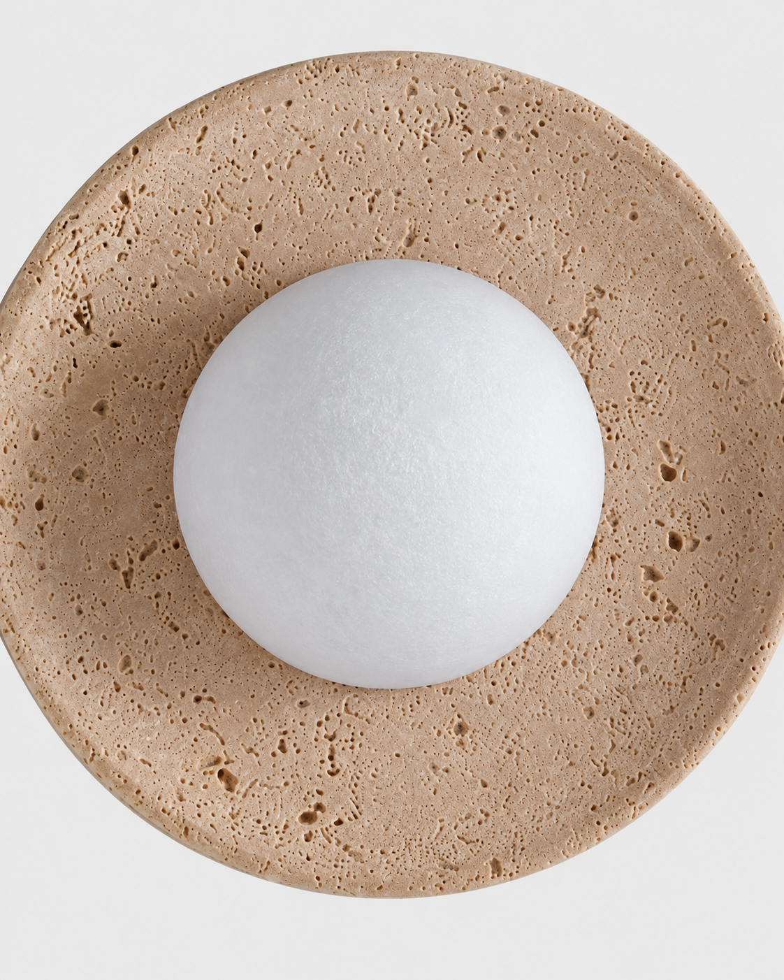 The Wa Wall Light — Travertine Ring