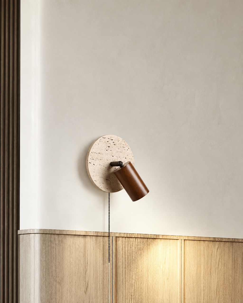 The Asa Wall Light — Travertine Reading Spot