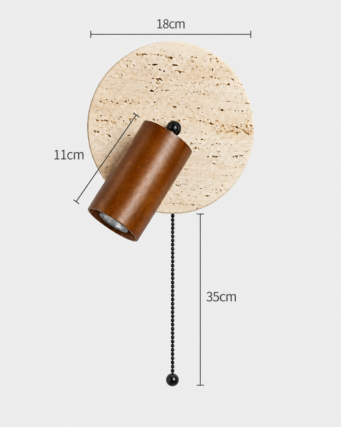 The Asa Wall Light — Travertine Reading Spot