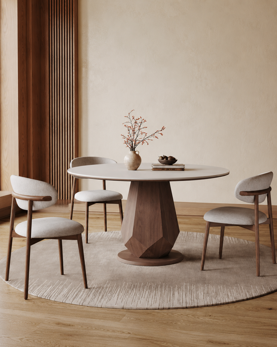 The Madoka Dining Table — Round Stone