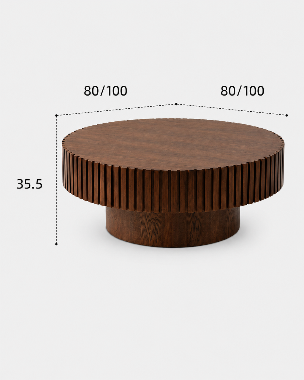 The Hida Coffee Table — Fluted Round