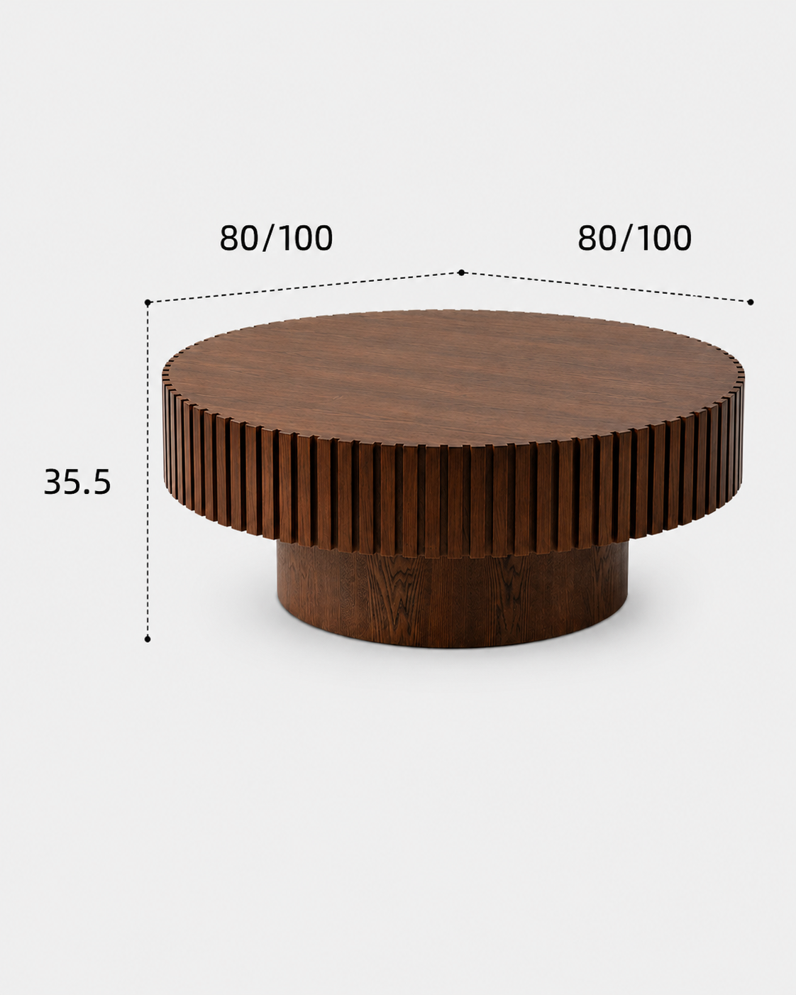 The Hida Coffee Table — Fluted Round