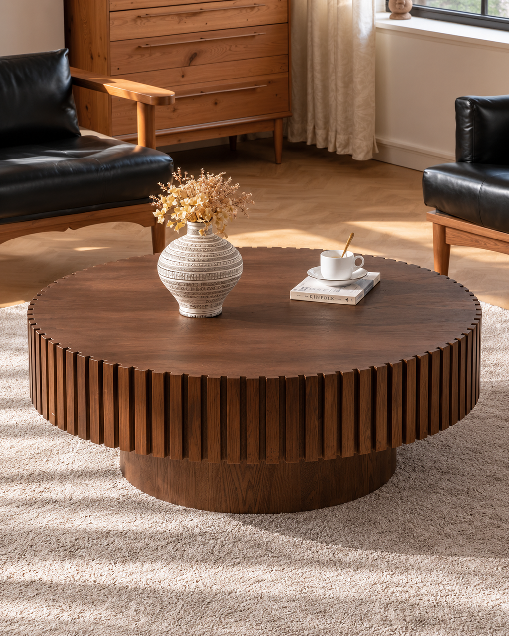 The Hida Coffee Table — Fluted Round