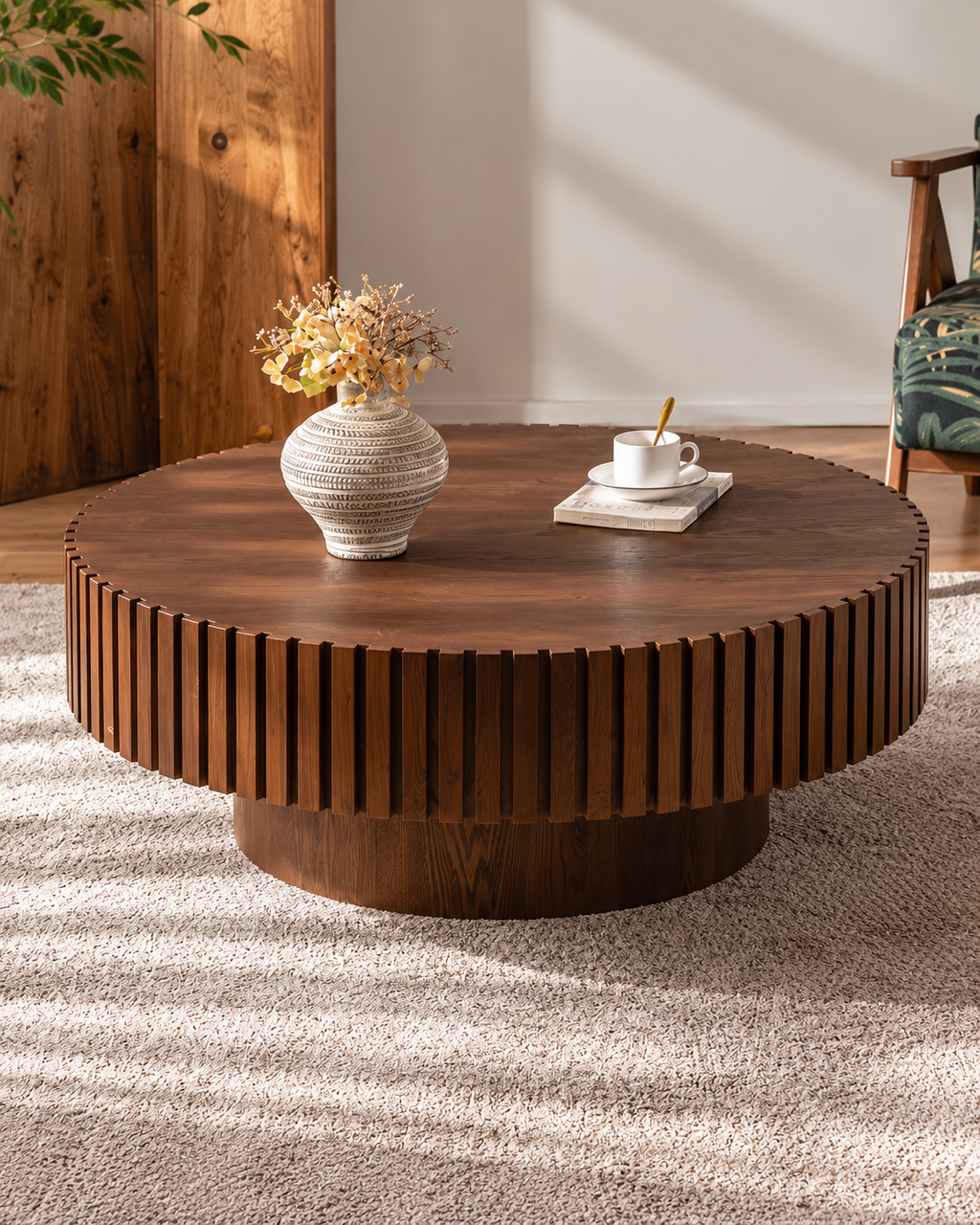The Hida Coffee Table — Fluted Round