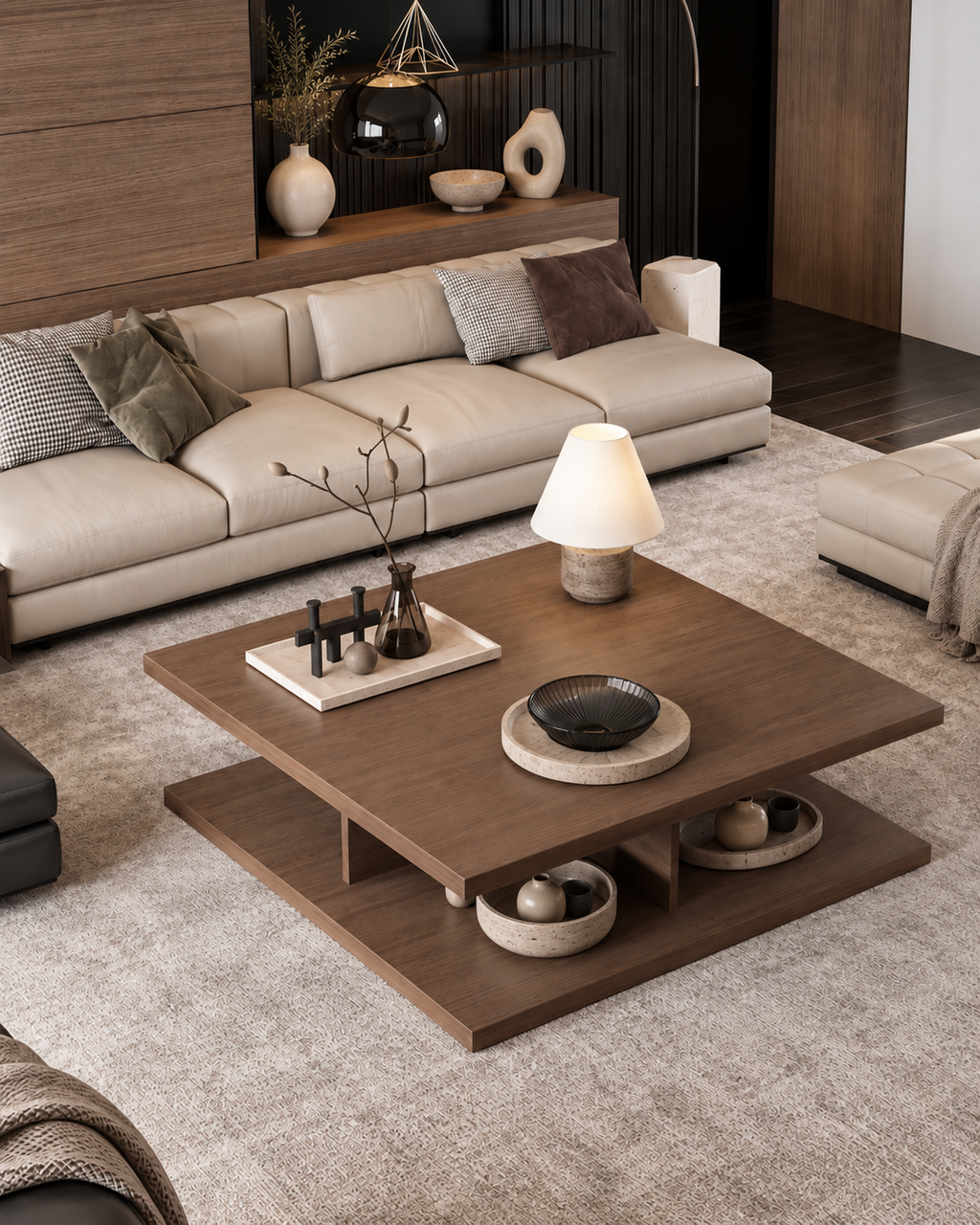 The Sumi Coffee Table — Layered Walnut