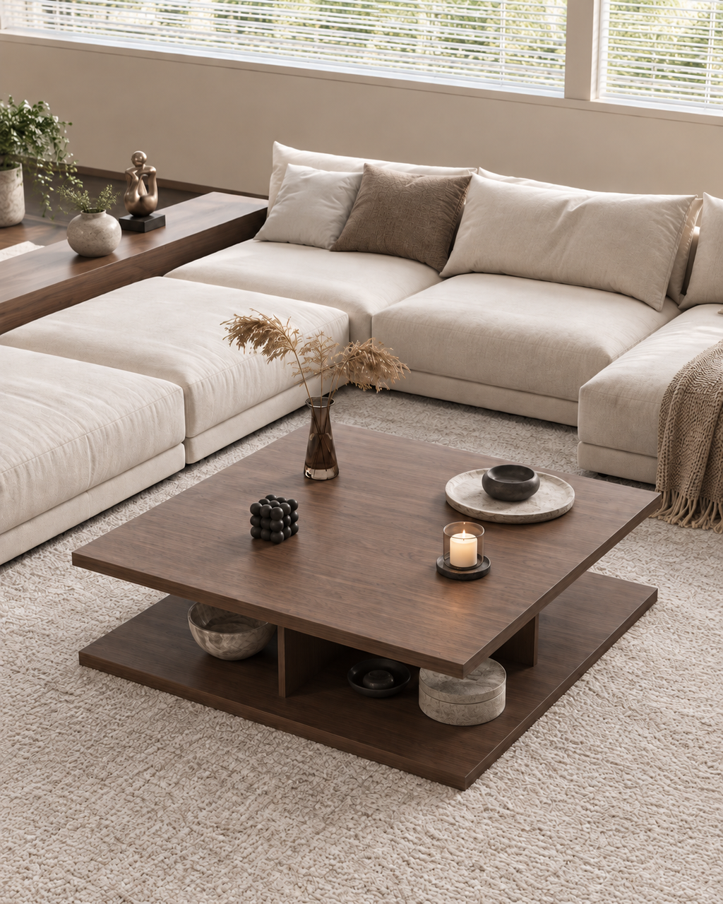 The Sumi Coffee Table — Layered Walnut