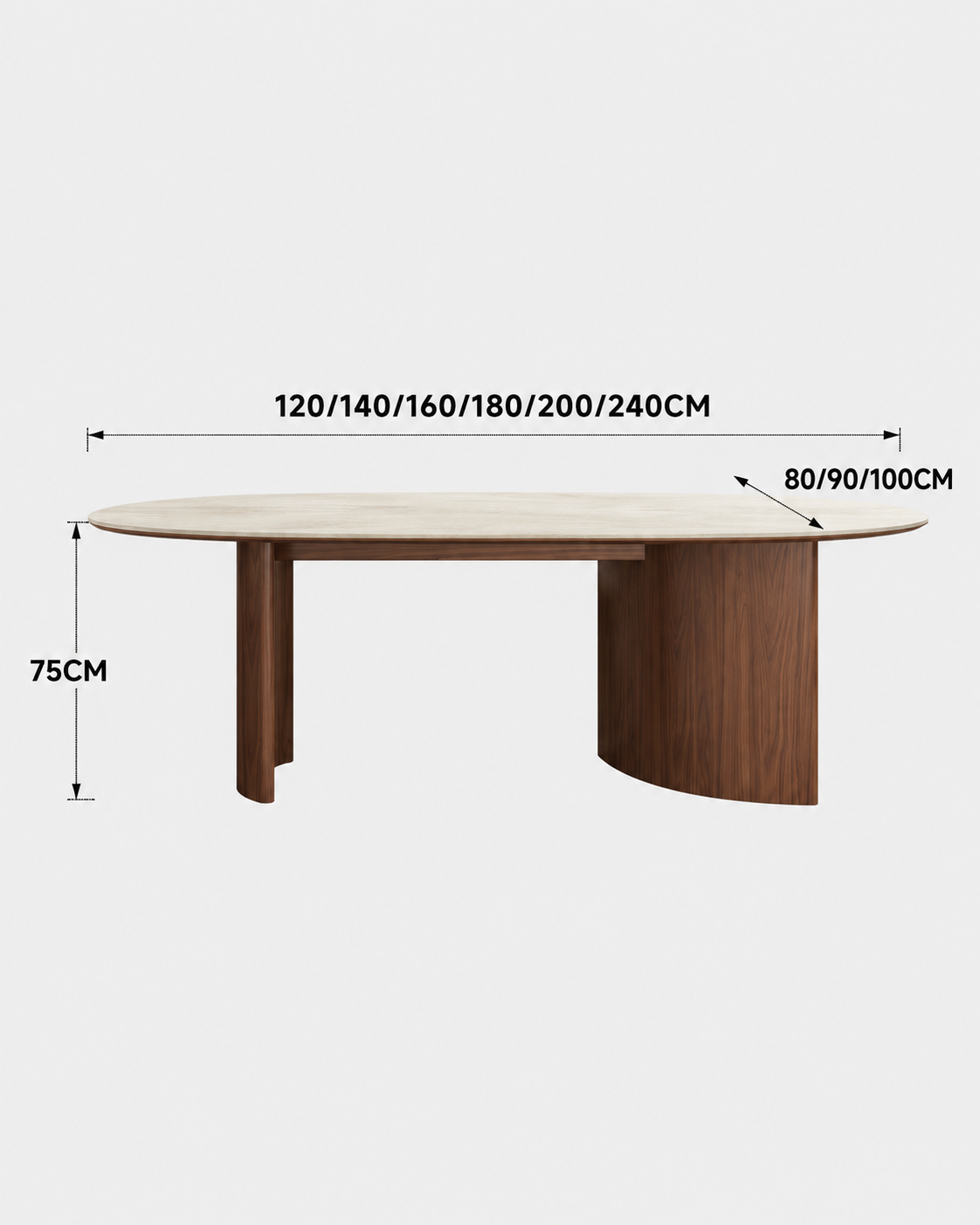 The Nagomi Dining Table — Oval Stone