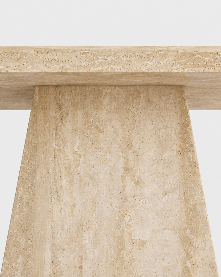 The Kaze Dining Table — Travertine