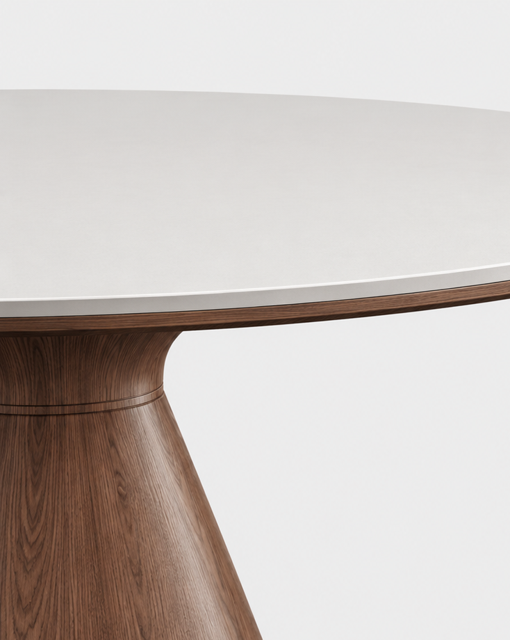 The Ensō Dining Table — Round Rock Slab